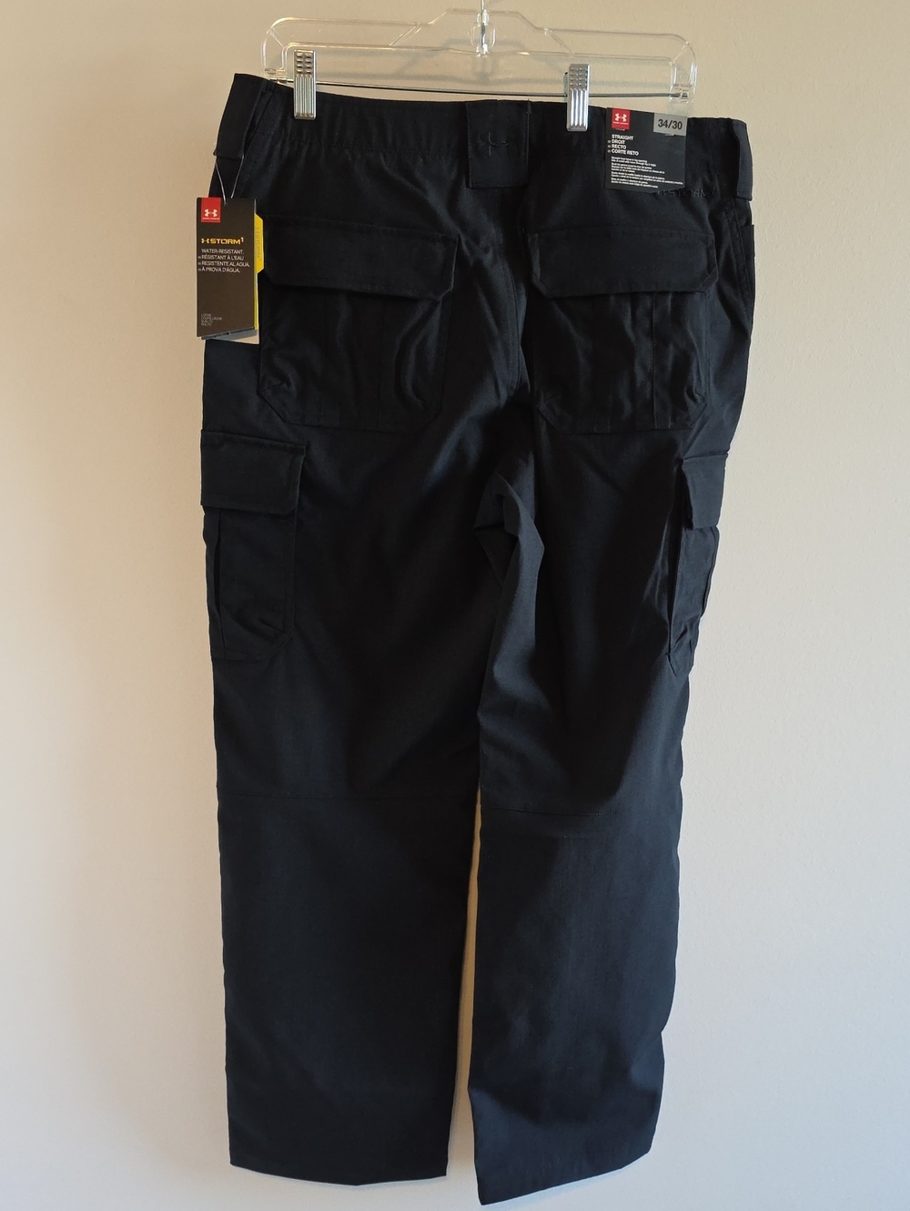 Under Armour Cargo Pants Storm1 Mens 34 X 30 Black Loose Fit Water-Resistant